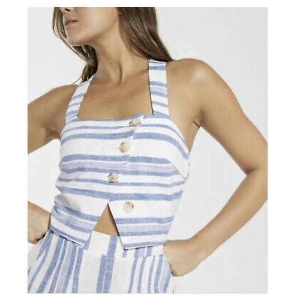 Dotti Tops - Dotti linen blend button up crop size 14